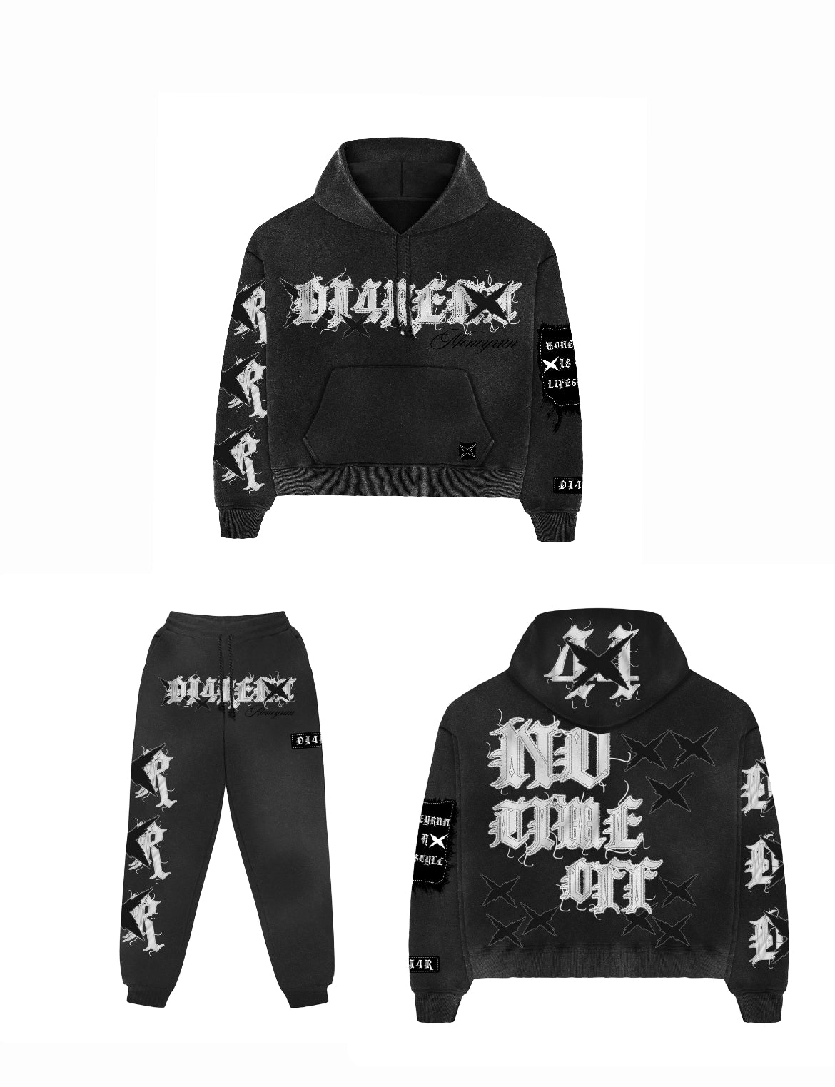 BLACK “Di4RENT” SWEATSUIT